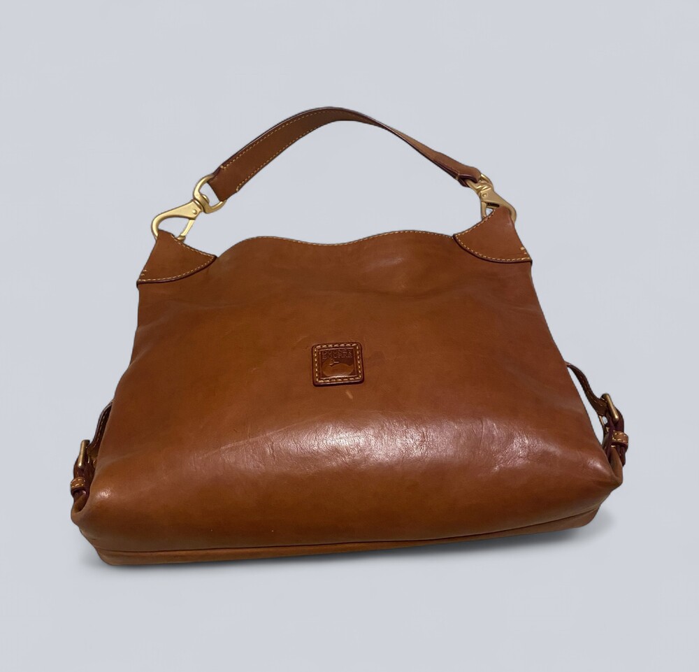 DOONEY & BOURKE Natural Brown Florentine Leather Small Sac Hobo - Plain